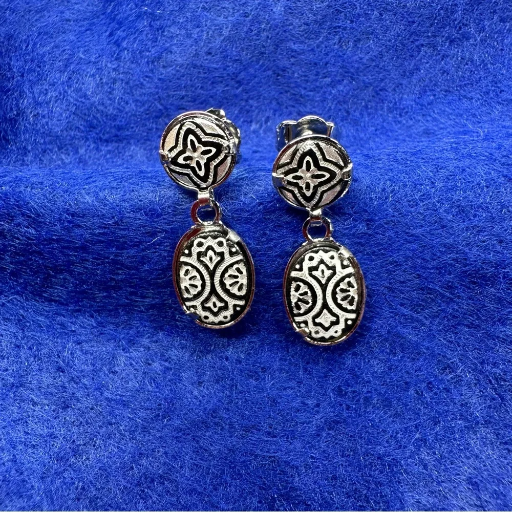 Silver Tone Boho Dangle earrings